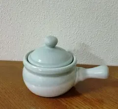 未使用　小粥鍋　中華がゆ　スープポット　グリーンのサムネイル