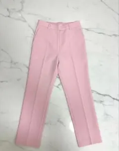 ミラオーウェン　後ろゴムセンタープレステーパードパンツ　ウォッシャブル/手洗可能