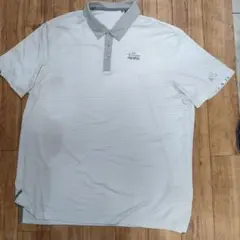 adidas ストライプ柄 ポロシャツ