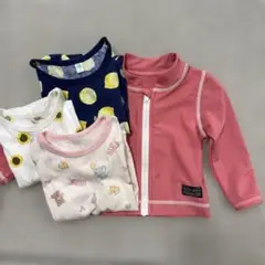 女の子　ラッシュガード、Tシャツ　3点セット　80