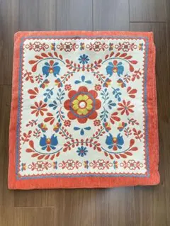 花柄刺繍オレンジクッションカバーのサムネイル
