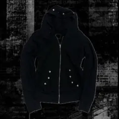 00s archive y2k grunge平成ギャル スタッズ付き 黒パーカー
