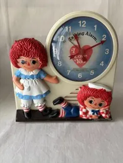 ヴィンテージ junk品 1974年製 ラガディ・アン＆アンディ目覚まし時計