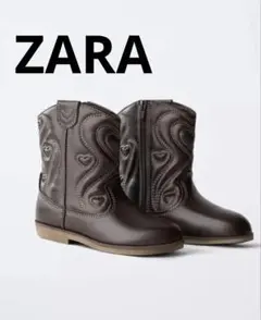 ZARA キッズ刺繍入りブーツ　18.5cm