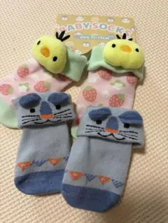 ベビー靴下 2足セット 11-13cm 動物モチーフ