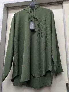 ケイスリー　オシャレかわいいデザイン　フード付きチュニック　ゆったりサイズ