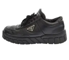 最終価格 PRADA 2EE378 トライアングルロゴ レザー スニーカーのサムネイル