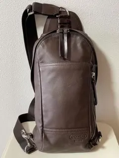 COACH コーチ ボディバッグ レザー ブラウン F71344 レア COACH コーチ ボディバッグ レザー/スエード ブラウン F71344