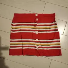 agnès b. 赤 ストライプ タイトスカート サイズ2