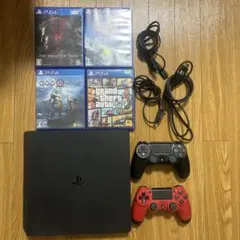 PlayStation 4 本体 赤黒コントローラー付き