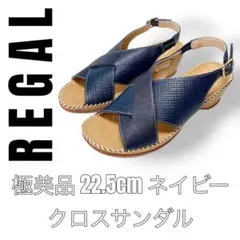 REGAL リーガル　クロスサンダル ネイビー 22.5cm バックストラップのサムネイル