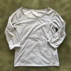 UNIQLO グレー 5分袖 Tシャツ M