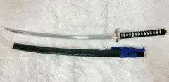 真剣樋 掻き流し 直刃二重刃文 刃長69.4cm 紫色繁打下緒 中古居合刀 美 