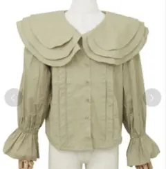 SELECT MOCA フリル　襟　ビッグカラー ベージュ　シャツ