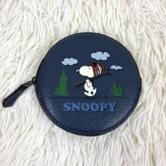美品 COACH X PEANUT ラウンド コインケース・スヌーピー コラボ