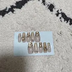 ベージュゴールドネイルチップ 10個セット