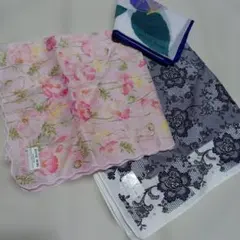HANAE MORI 花柄 ハンカチセット　大判2枚　標準1枚