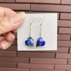 1ペアのみ♡14kgf アクアカルセドニー×フェザーアゲートピアス - メルカリ