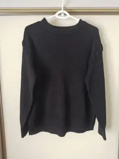 PINK ADOBE　ステッチデザイン長袖ニット　ブラック