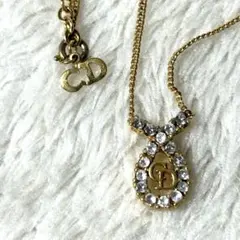極美品✨　Dior　ネックレス　CD ロゴ　ラインストーン　希少