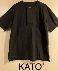 KATO' カトー ノーカラーシャツ 半袖 サイズS ブラックのサムネイル