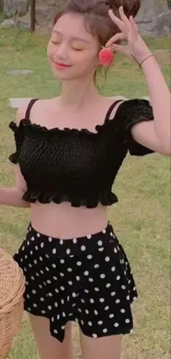 GRL ドット柄スカート付きビキニ セパレート水着のサムネイル