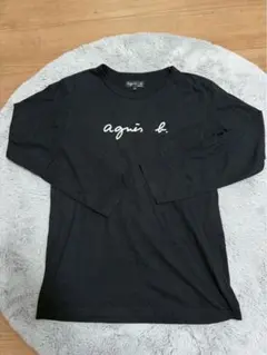 アニエスベー ロゴプリントTシャツ ロンT ブラック 黒 サイズイ