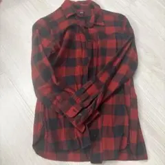 UNIQLO 赤黒チェック ネルシャツ S