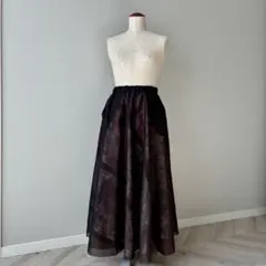 紗と鬼しぼ縮緬を重ねた着物のサーキュラースカート