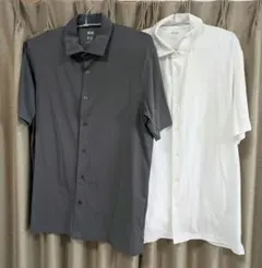 UNIQLO エアリズム コットンフルオープンポロシャツ半袖 L
