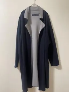 ZARA KNIT ザラ バイカラー コーディガン ロングカーディガン L