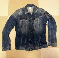 DIESEL ダークブルー デニムジャケット　スタッズ付 Lサイズ　メンズ
