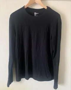 H&M カットソー L ストレッチ　長袖　ブラック