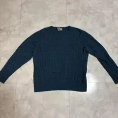 L.L.Bean ケーブルニットセーター L-REG 青緑色