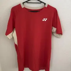 YONEX Tシャツ レッド ベージュ JP M