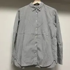 無印良品/洗いざらしブロードレギュラーカラーシャツ グレーストライプ