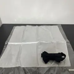 結婚式1回使用 蝶ネクタイ & ポケットチーフ セット 黒×グレー