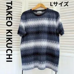 TAKEO KIKUCHI グラデーション ボーダー Tシャツ Lサイズのサムネイル