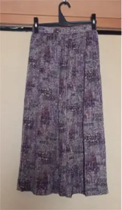 プリーツロングスカート USED 古着 昭和レトロ 紫
