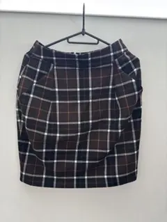 JEANASISタイトミニスカート　チェック柄　ブラウン