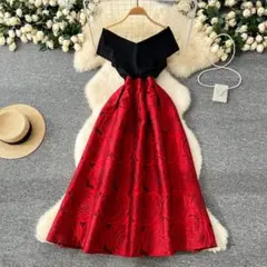 ロングドレス 花柄 シンプル 春夏女子会 パーティー用