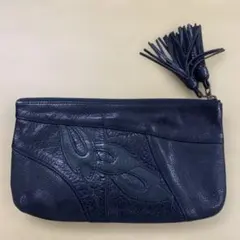 IBIZA 本革 クラッチバッグ タッセル ブラック