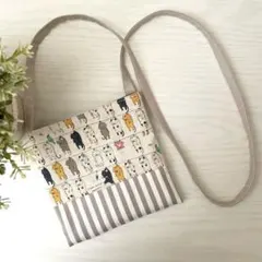 cottonこばやし 干されたにゃんこ♡キッズポシェット♡ハンドメイド