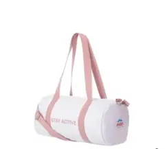 Evian(エビアン) スポーツバッグ (ホワイト/ピンク）