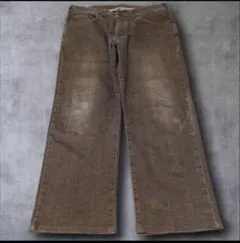 archive y2k edwin wide baggy denim brown