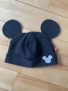 baby doll 帽子　ミッキー　黒　耳付き　44-50cm