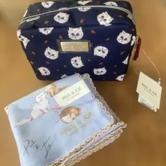 新品　未使用　PAUL＆JOE ポーチ　ハンカチ　猫柄のサムネイル
