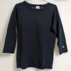 【USA製】Champion T1011 7分袖 ラグランTシャツ S 黒