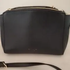 kate spade 黒 レザー ショルダーバッグ