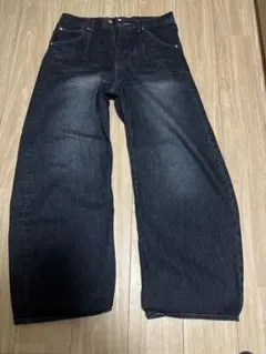 [WYM LIDNM] ARC CURVED DRAPE DENIM